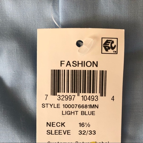 Calvin Klein Men’s Regular Fit Dress Shirt, light Blue, 16 1/2, 32/33 - Picture 4 of 4